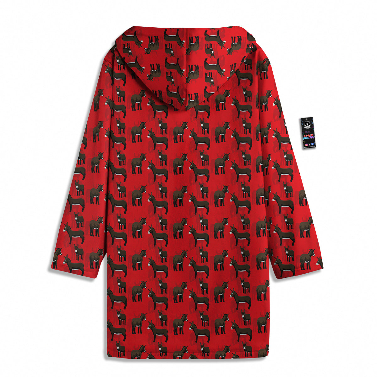 Donkey Balearic Cartoon Print Pattern Men's Windbreaker Jacket-grizzshop