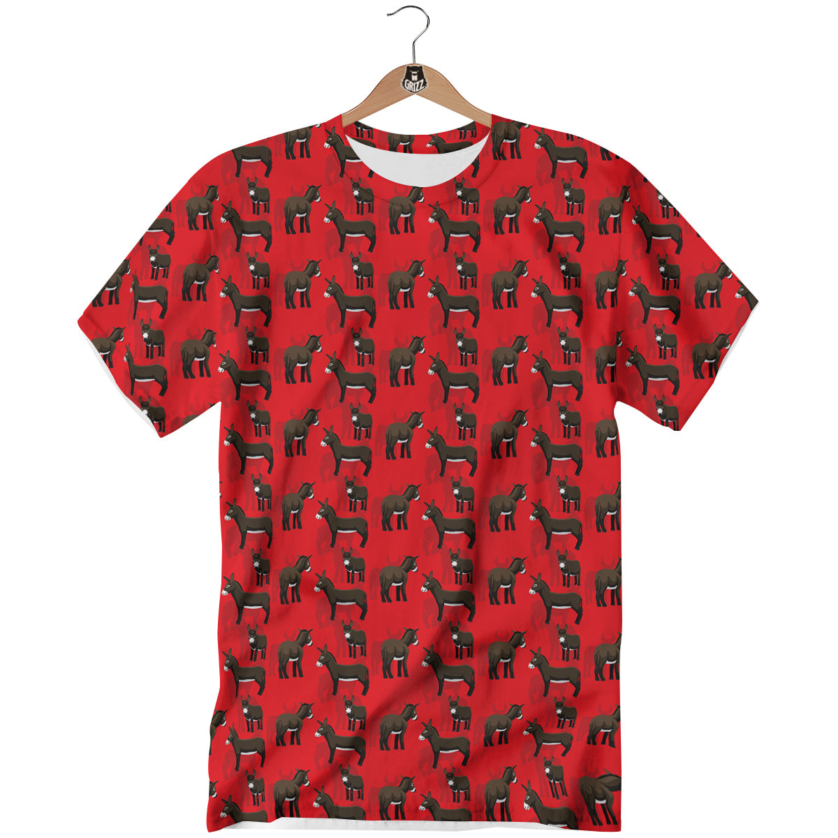 Donkey Balearic Cartoon Print Pattern T-Shirt-grizzshop