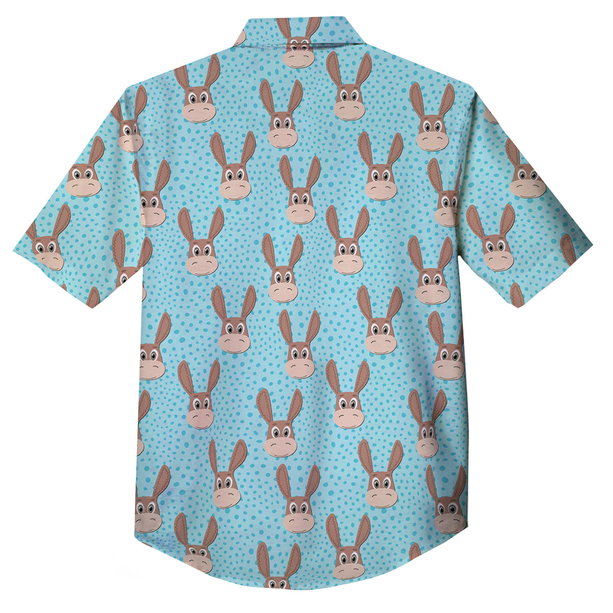 Donkey Cute Cartoon Print Pattern Button Up Shirt-grizzshop