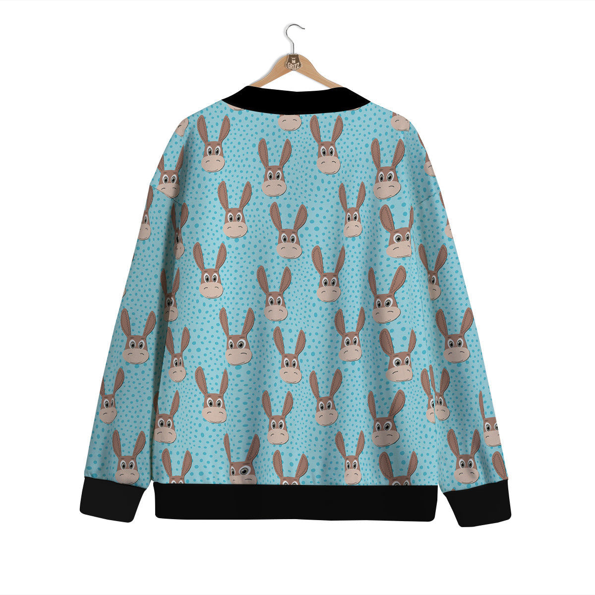 Donkey Cute Cartoon Print Pattern Cardigan-grizzshop