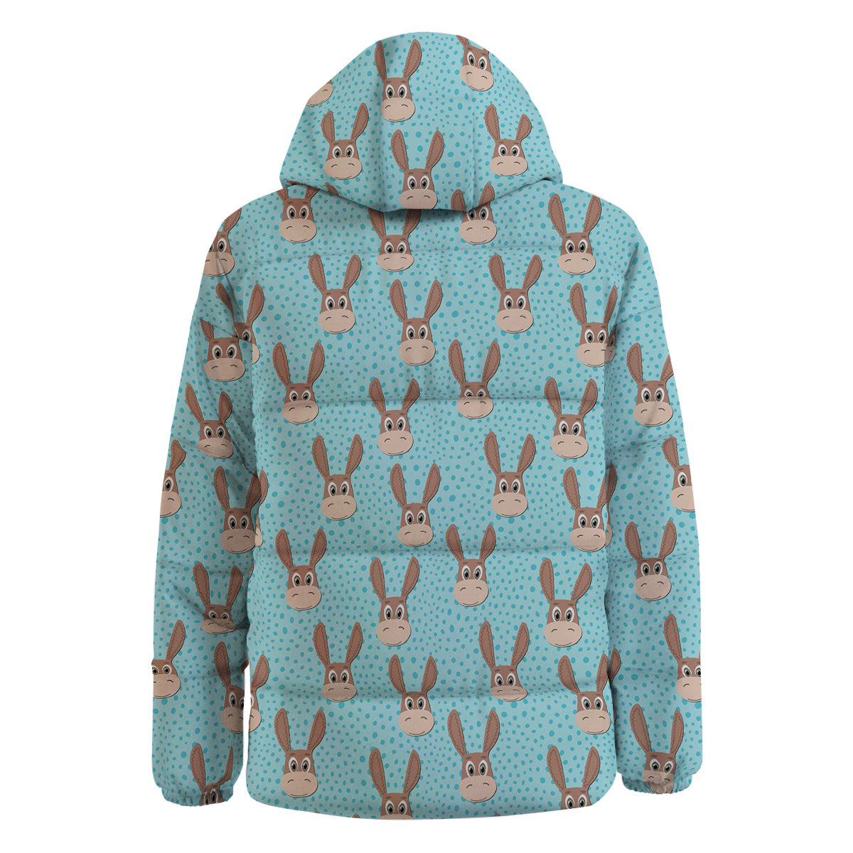 Donkey Cute Cartoon Print Pattern Down Jacket-grizzshop