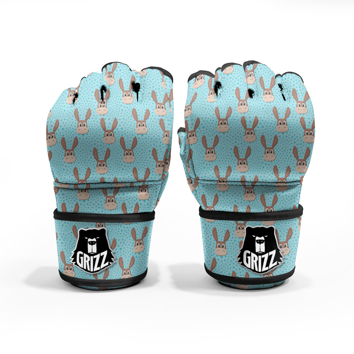 Donkey Cute Cartoon Print Pattern MMA Gloves-grizzshop