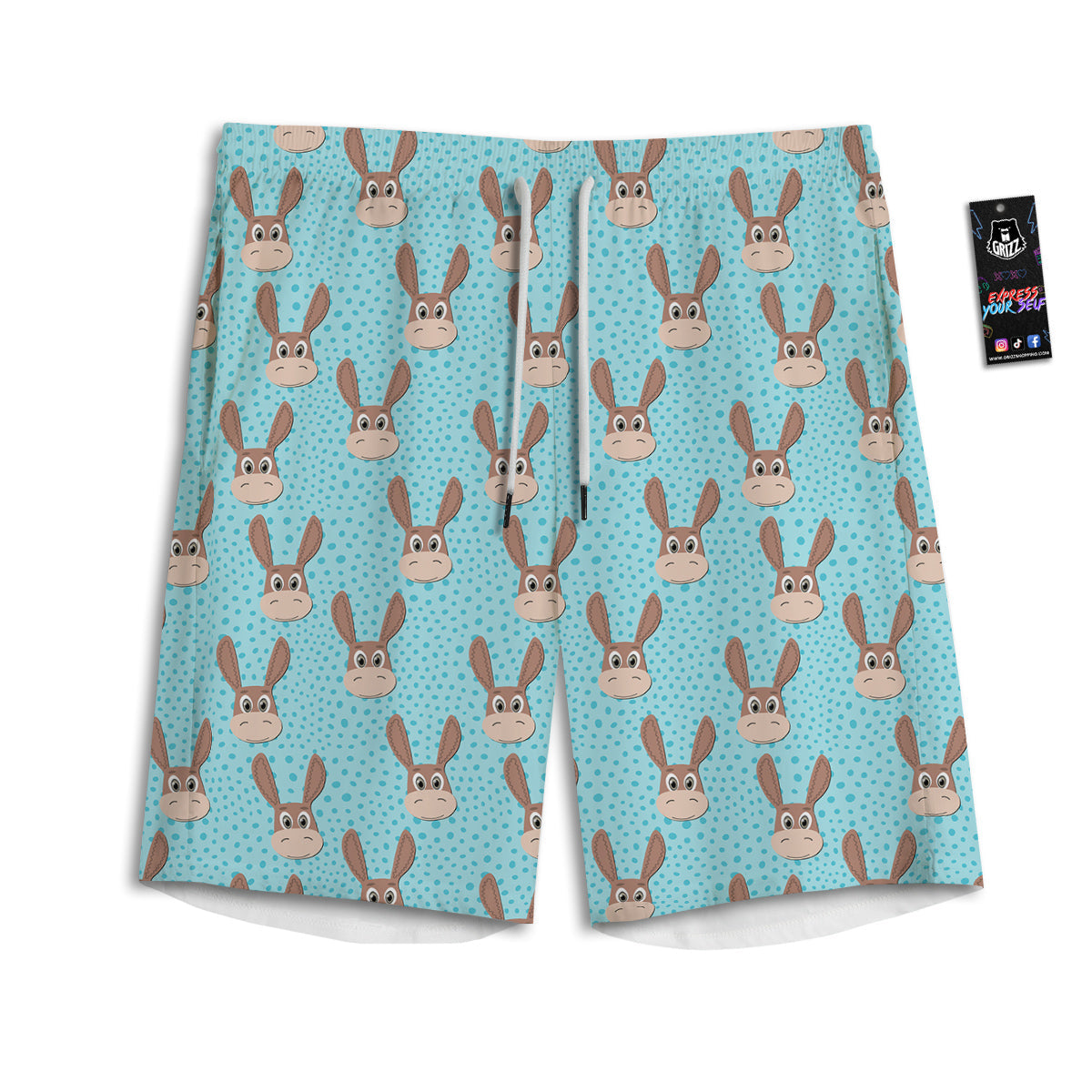Diamond Mardi Gras Print Pattern Men's Athletic Shorts