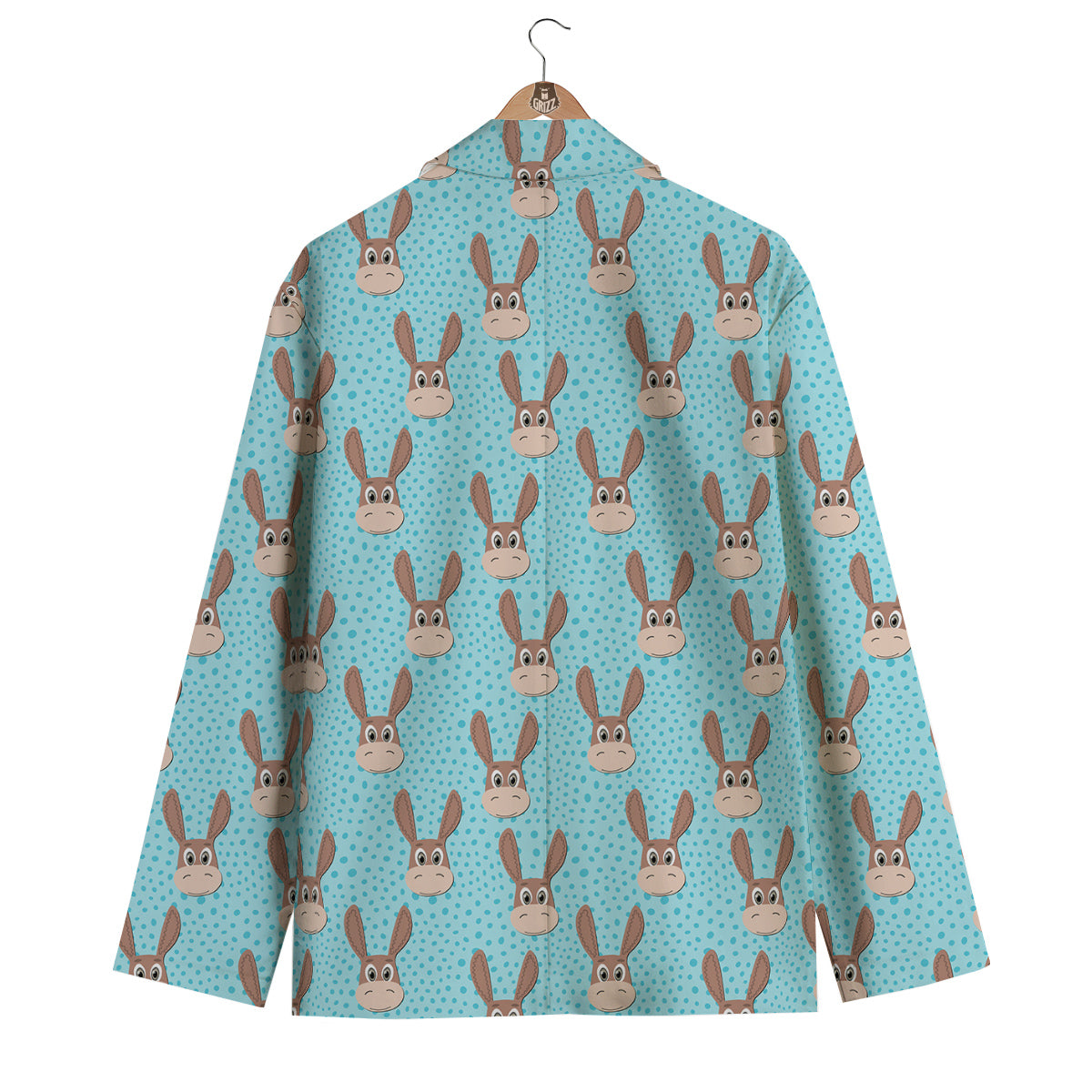 Donkey Cute Cartoon Print Pattern Men's Blazer-grizzshop