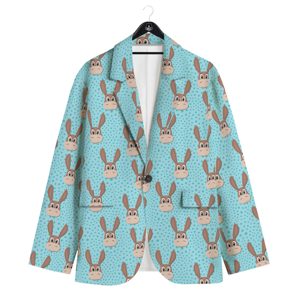 Donkey Cute Cartoon Print Pattern Men's Sport Coat-grizzshop