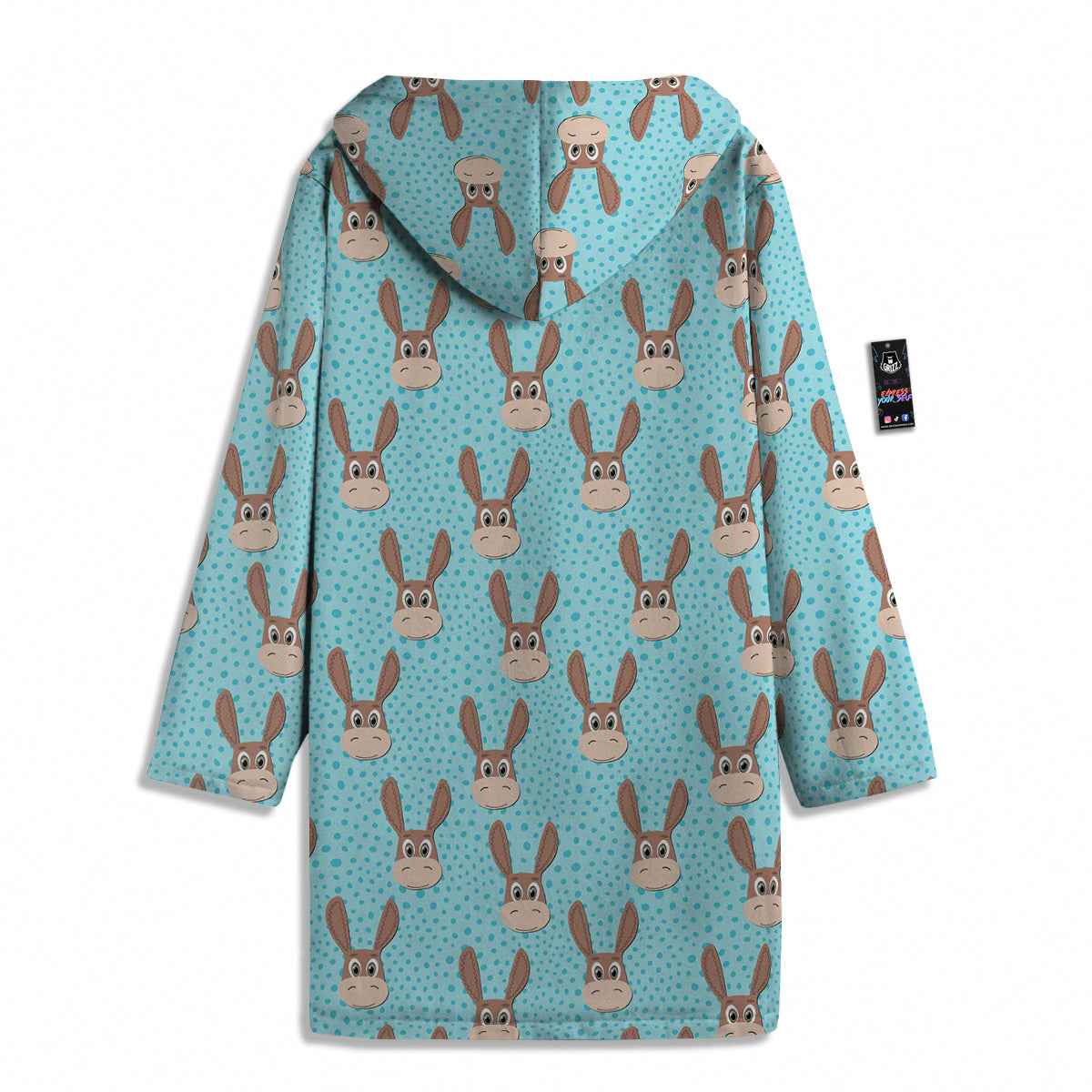 Donkey Cute Cartoon Print Pattern Men's Windbreaker Jacket-grizzshop