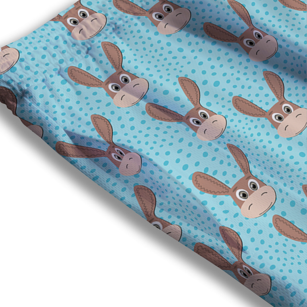 Donkey Cute Cartoon Print Pattern Mesh Shorts
