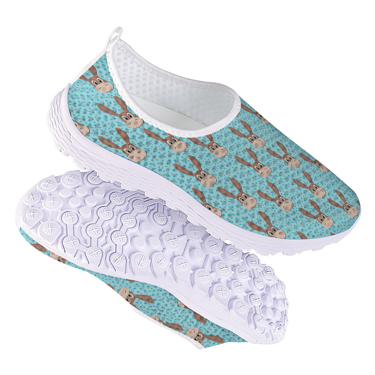 Donkey Cute Cartoon Print Pattern Nurse Shoes-grizzshop