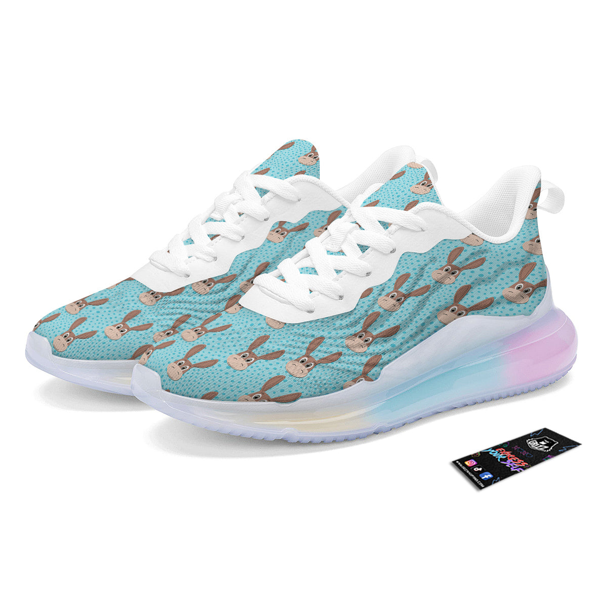 Donkey Cute Cartoon Print Pattern Running Sneakers-grizzshop