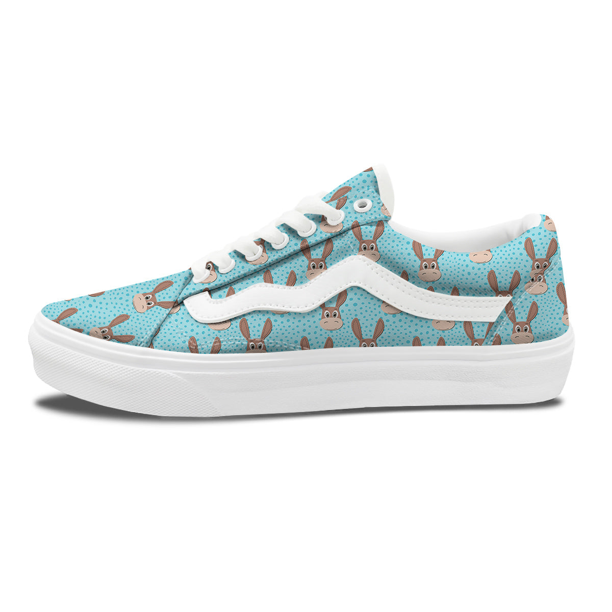 Donkey Cute Cartoon Print Pattern Skate Shoes-grizzshop