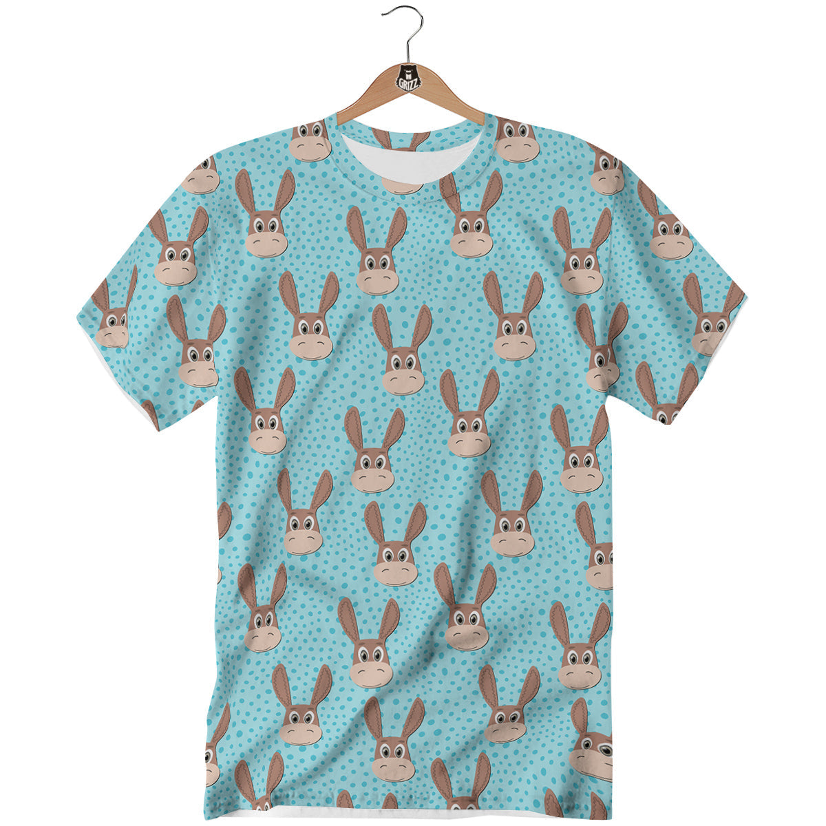 Donkey Cute Cartoon Print Pattern T-Shirt-grizzshop