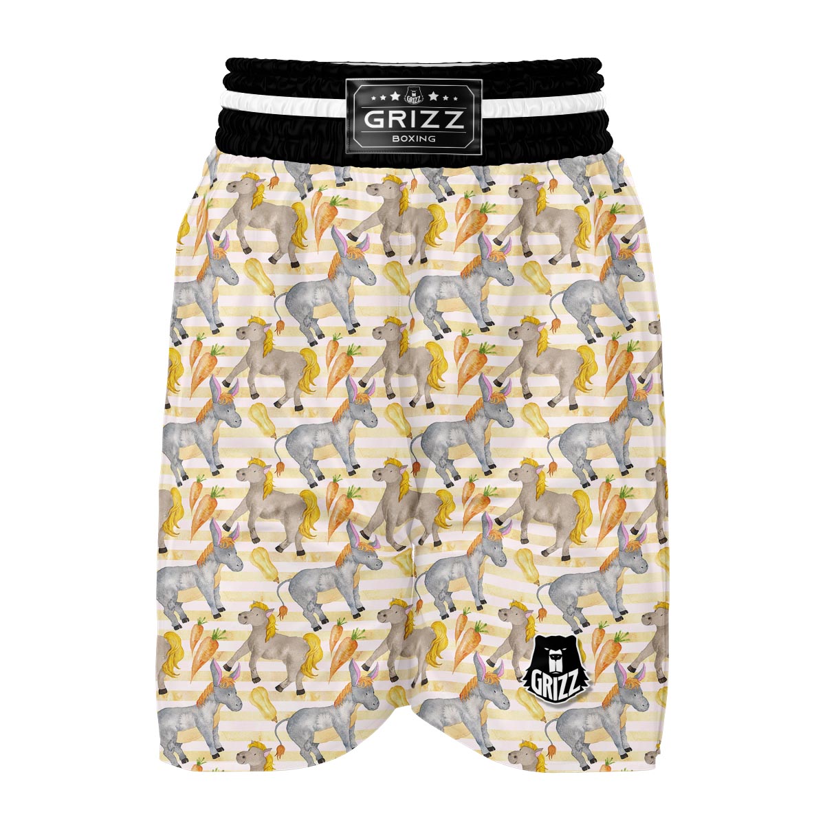 Donkey Pattern Print Boxing Shorts-grizzshop