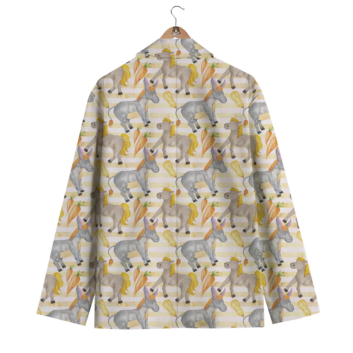Donkey Pattern Print Men's Blazer-grizzshop