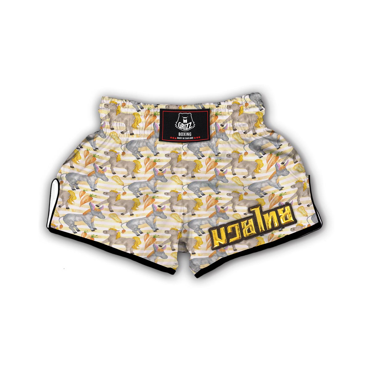 Donkey Pattern Print Muay Thai Boxing Shorts-grizzshop