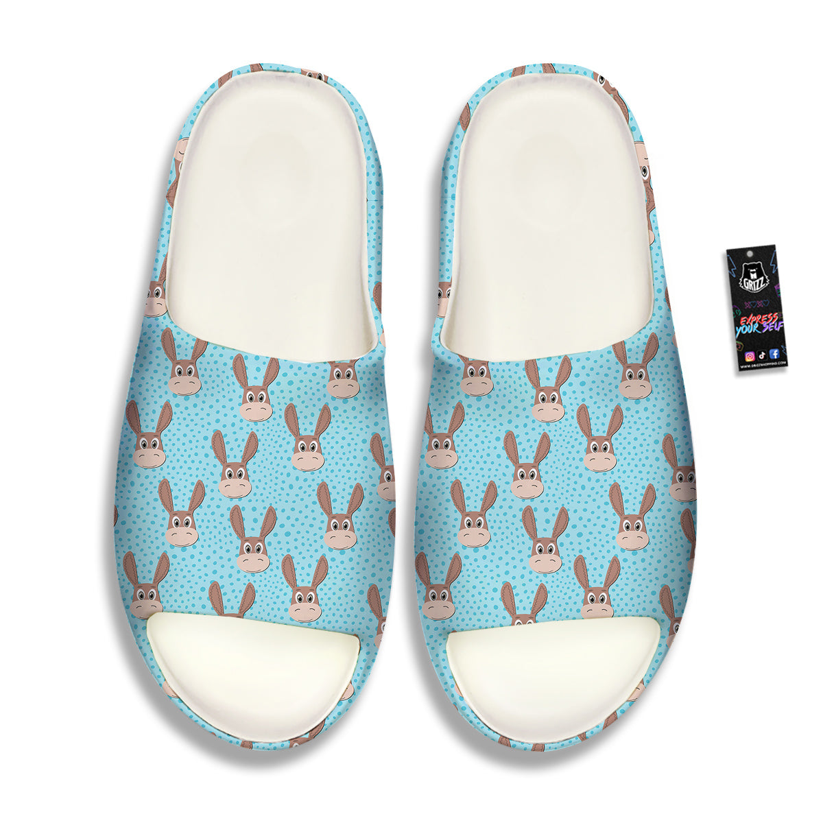 Donkey Cute Cartoon Print Pattern Sandals-grizzshop