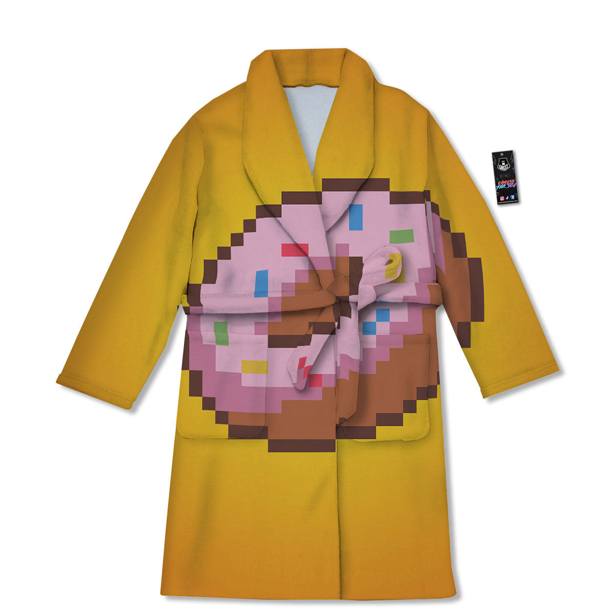 Donut 8-Bit Pixel Print Bathrobe-grizzshop