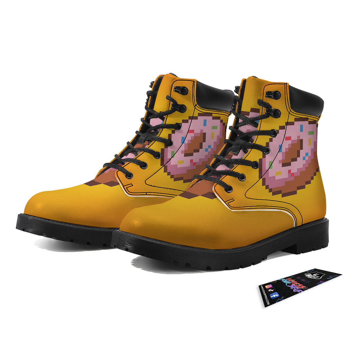 Donut 8-Bit Pixel Print Boots-grizzshop