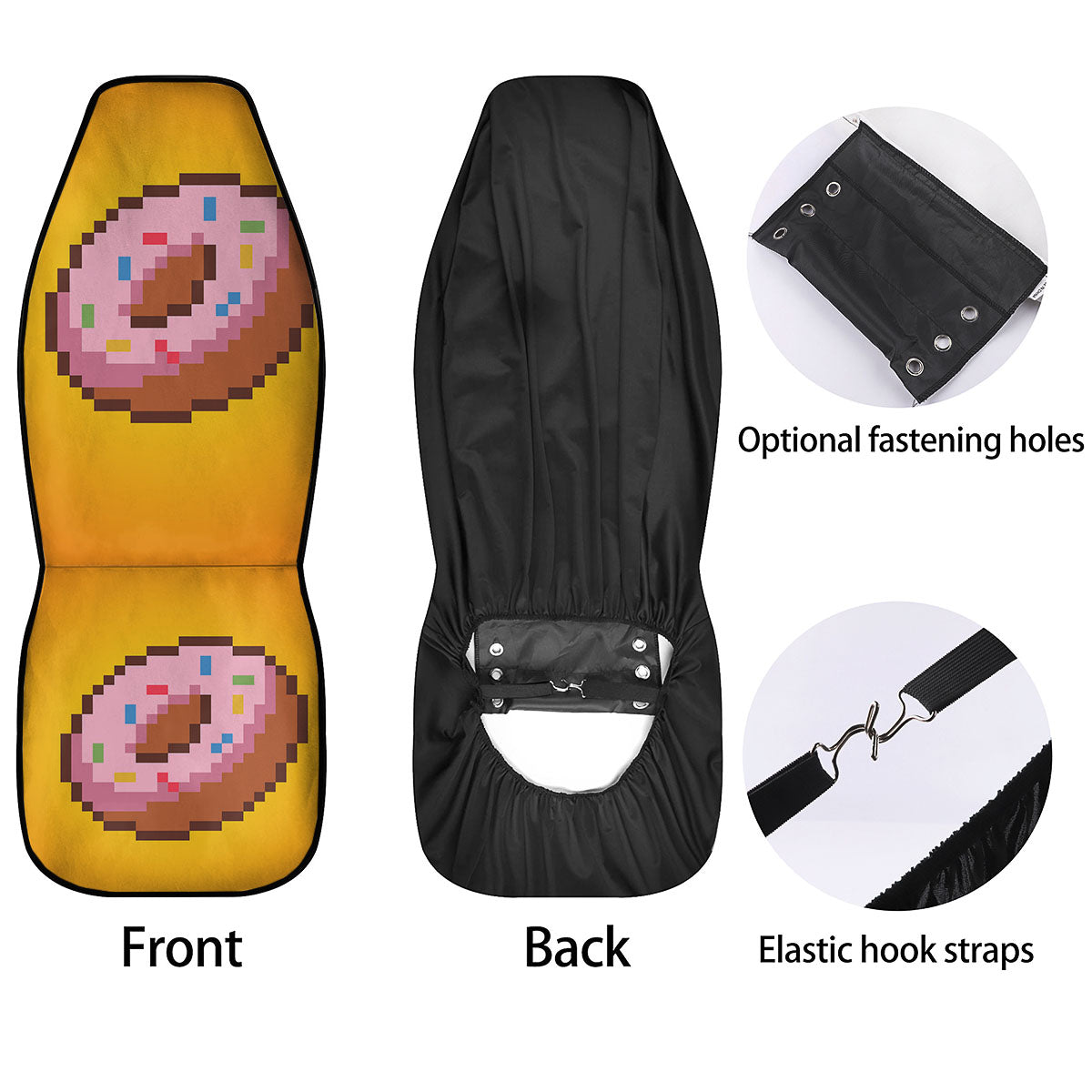 Donut 8-Bit Pixel Print Car Seat Covers-grizzshop