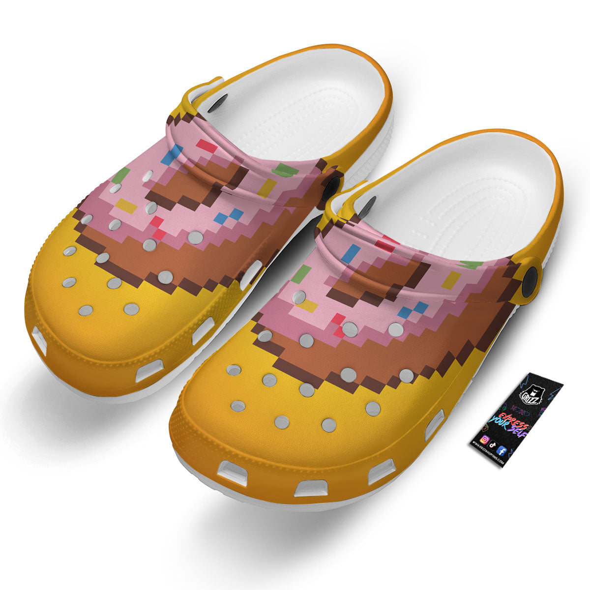 Donut 8-Bit Pixel Print Clog-grizzshop