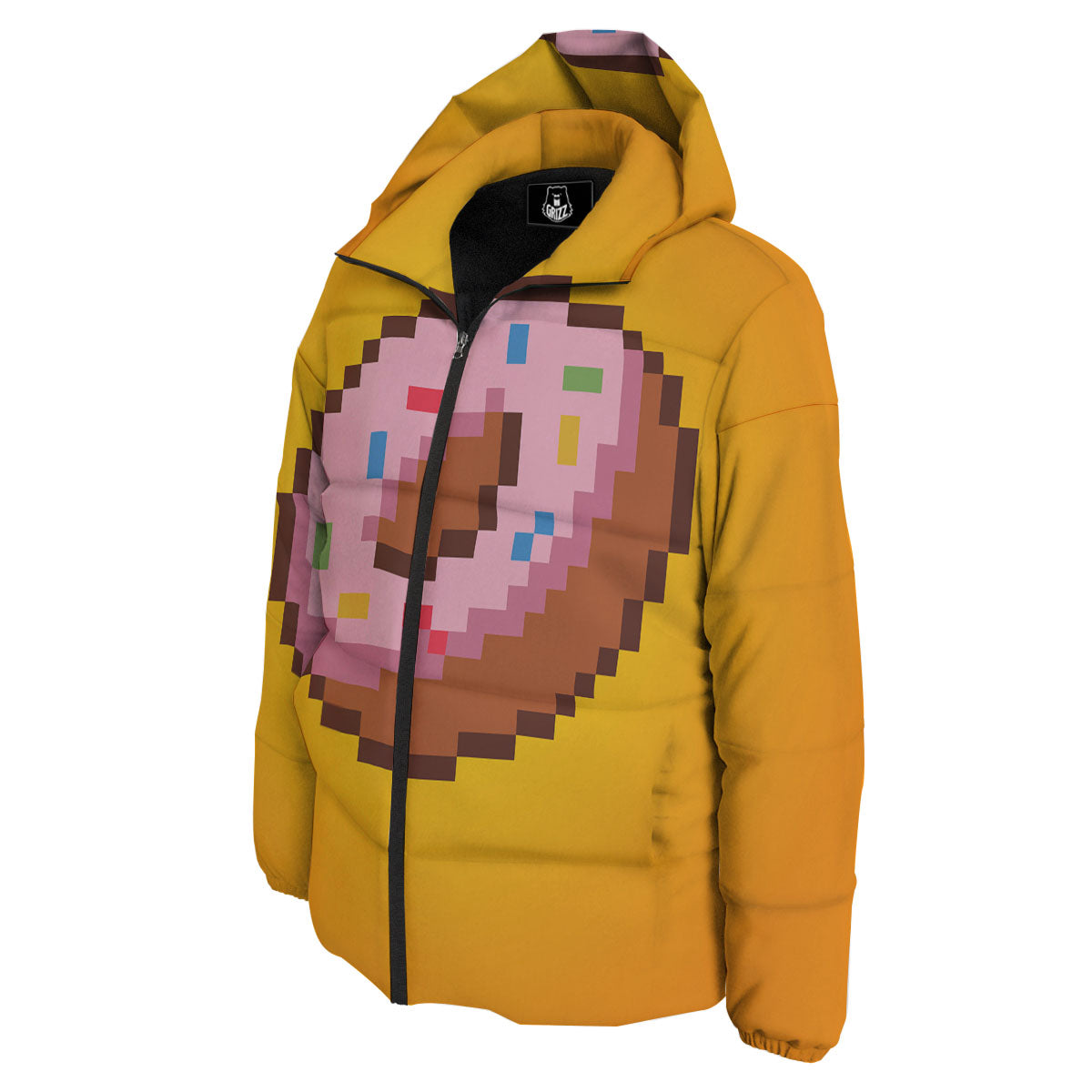 Donut 8-Bit Pixel Print Down Jacket-grizzshop