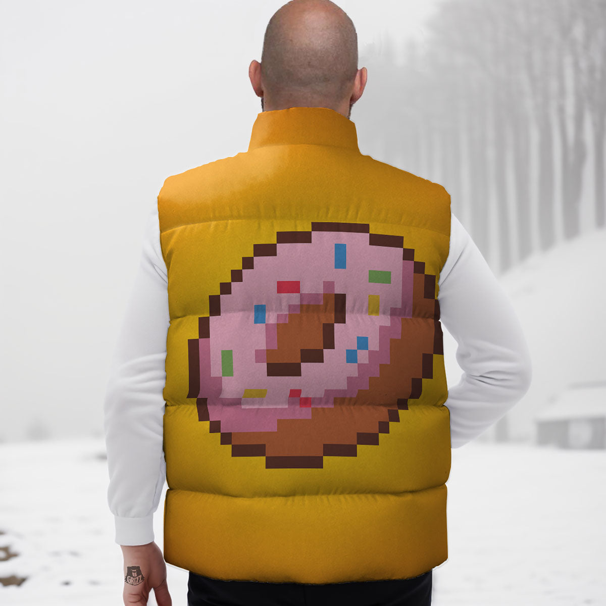 Donut 8-Bit Pixel Print Down Vest