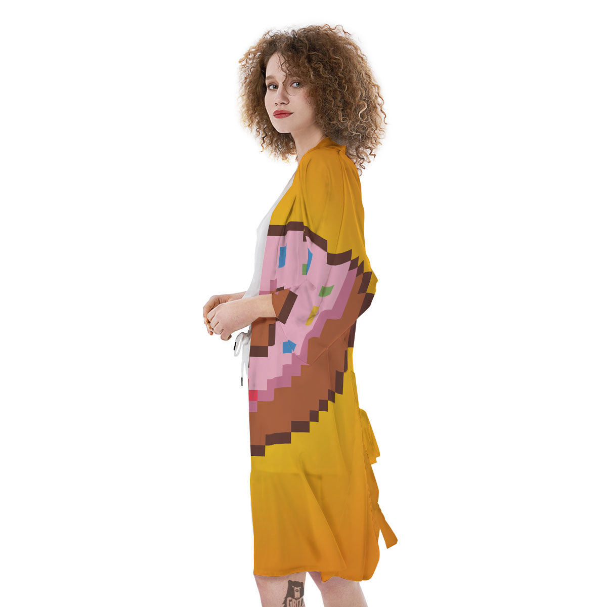 Donut 8-Bit Pixel Print Kimono-grizzshop