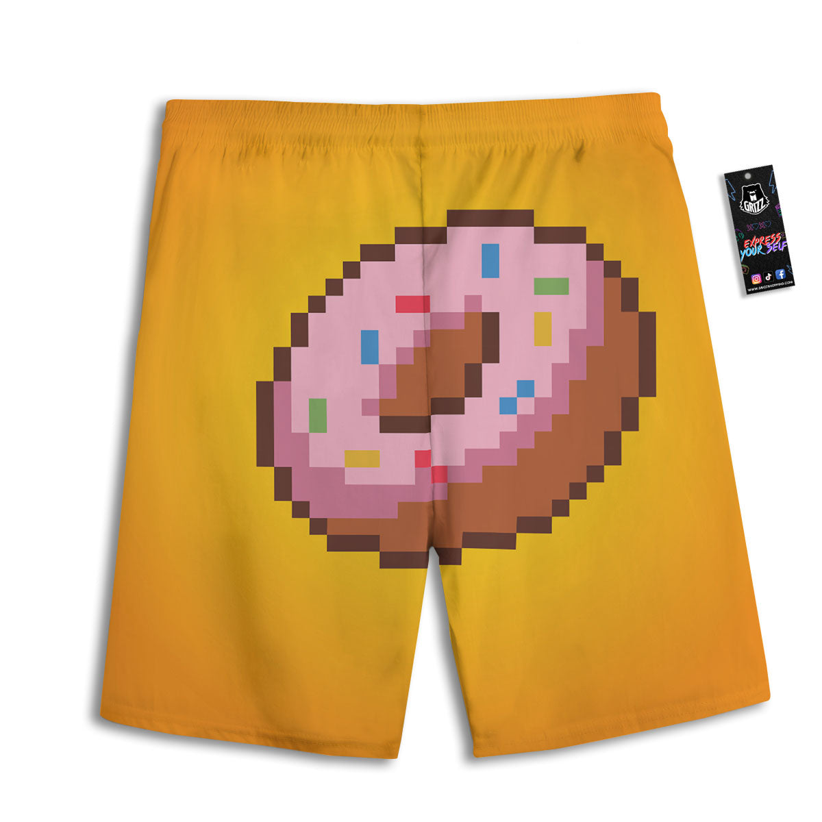 Donut 8-Bit Pixel Print Men's Athletic Shorts