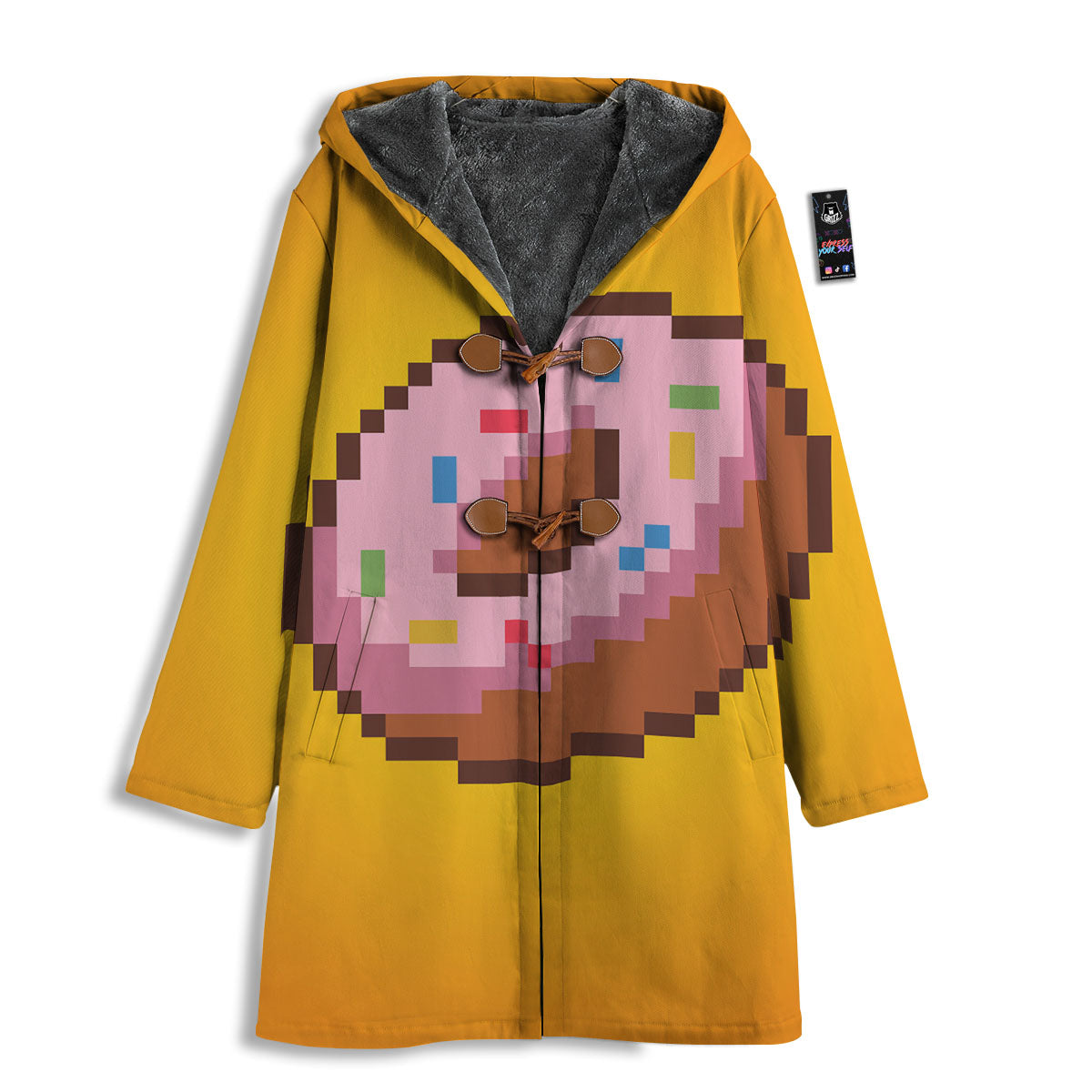 Donut 8-Bit Pixel Print Men's Windbreaker Jacket-grizzshop