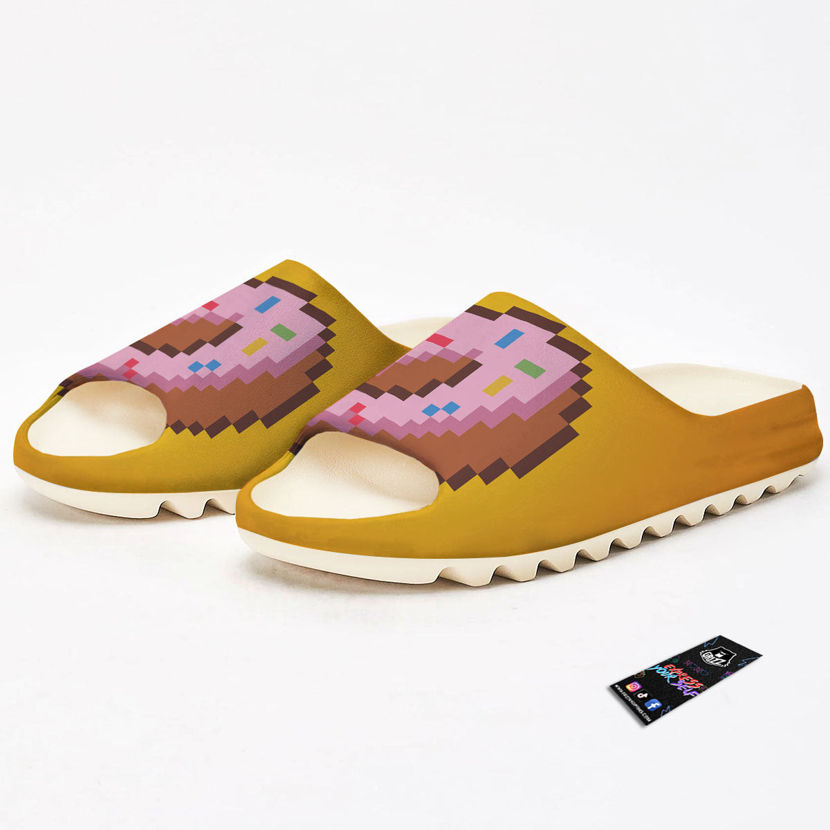 Donut 8-Bit Pixel Print Sandals-grizzshop