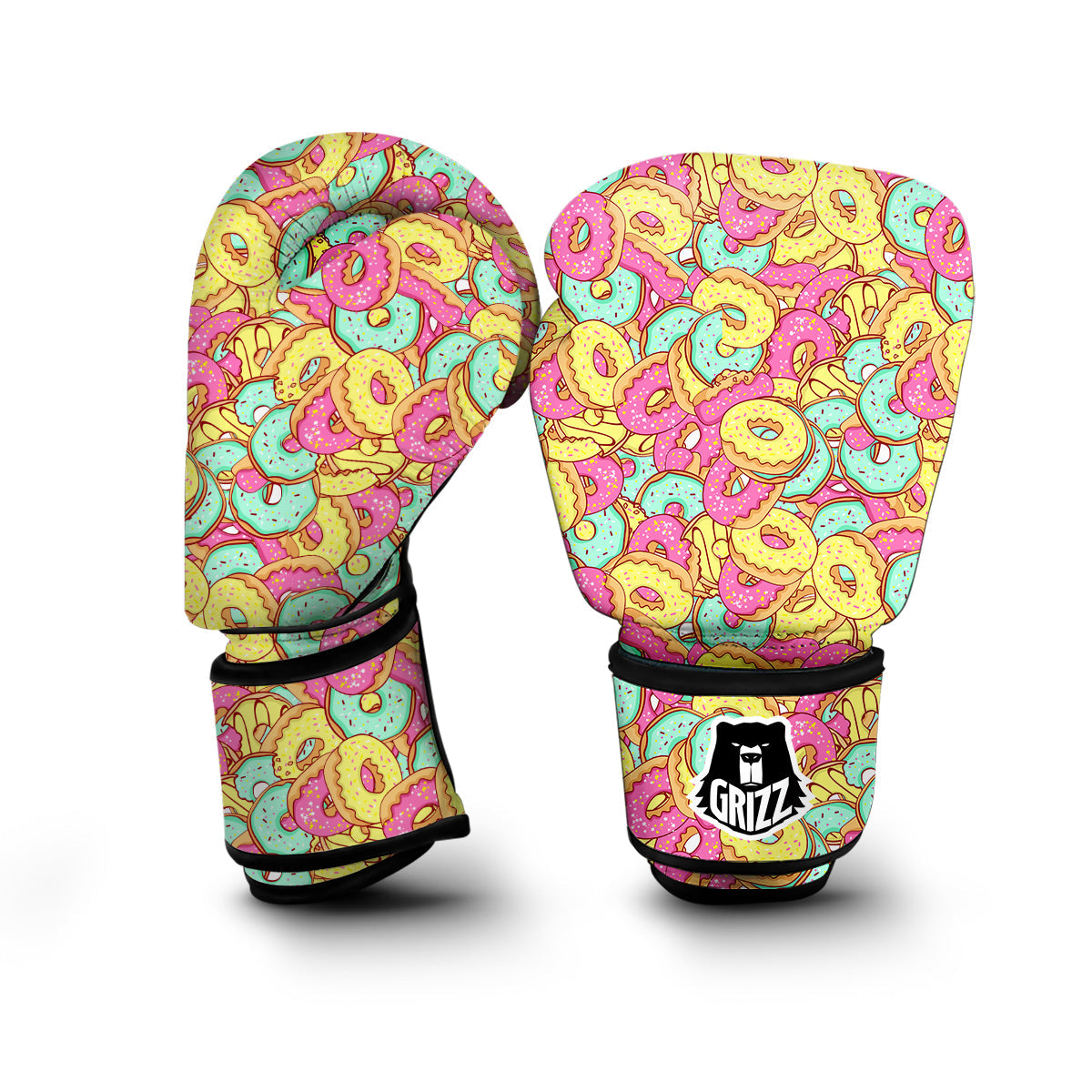 Donut Colorful Pattern Print Boxing Gloves-grizzshop