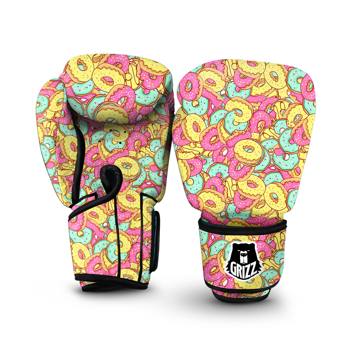 Donut Colorful Pattern Print Boxing Gloves-grizzshop