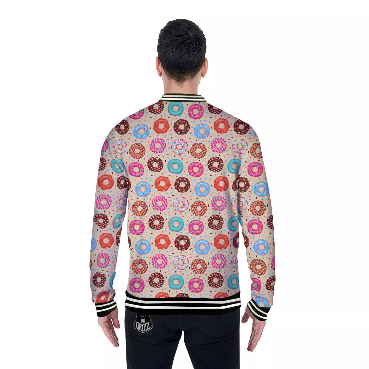 Donut Colorful Print Pattern Baseball Jacket-grizzshop