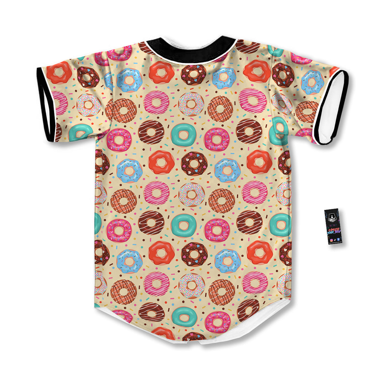 Donut Colorful Print Pattern Baseball Jersey-grizzshop