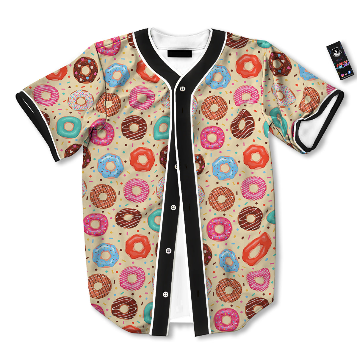 Donut Colorful Print Pattern Baseball Jersey-grizzshop