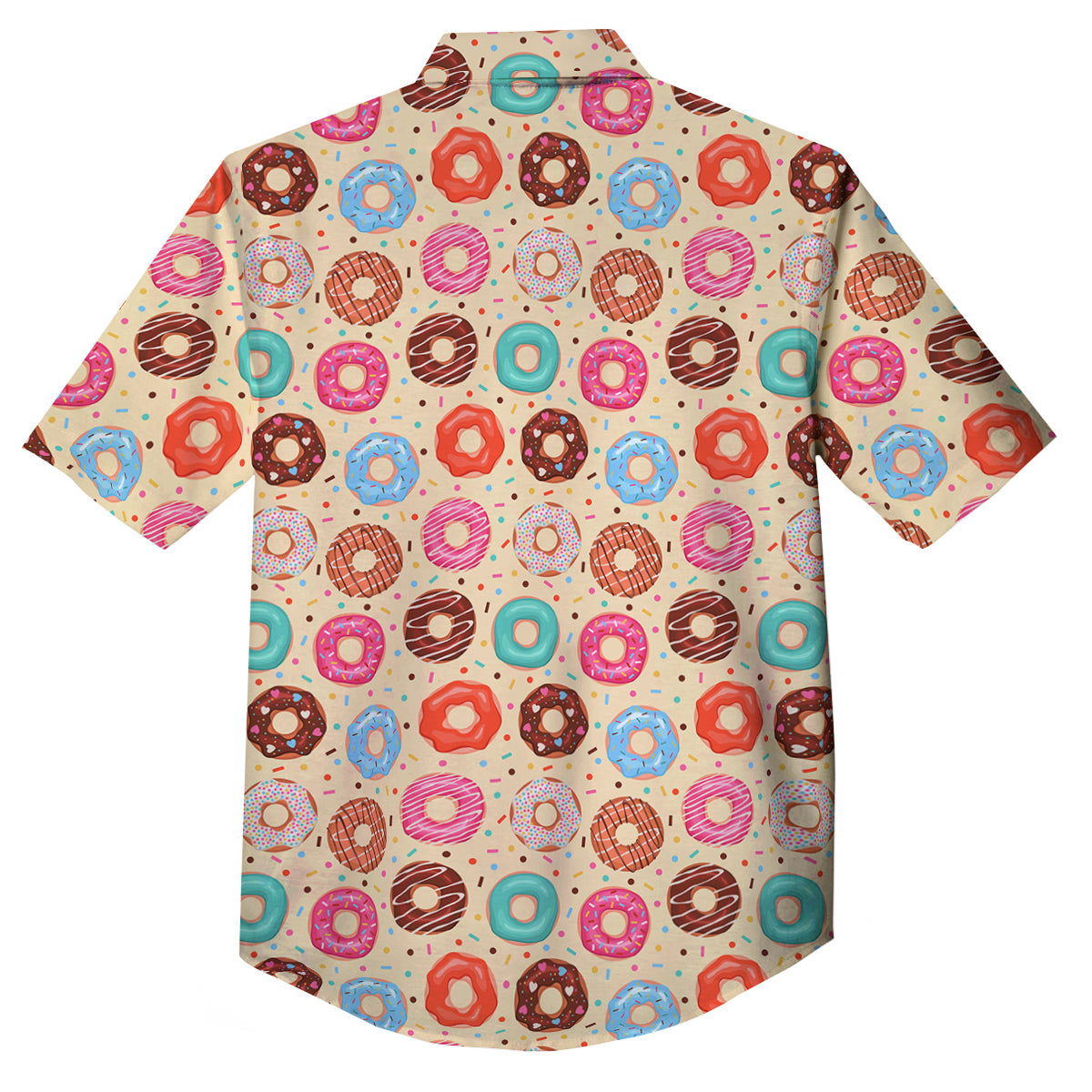 Donut Colorful Print Pattern Button Up Shirt-grizzshop