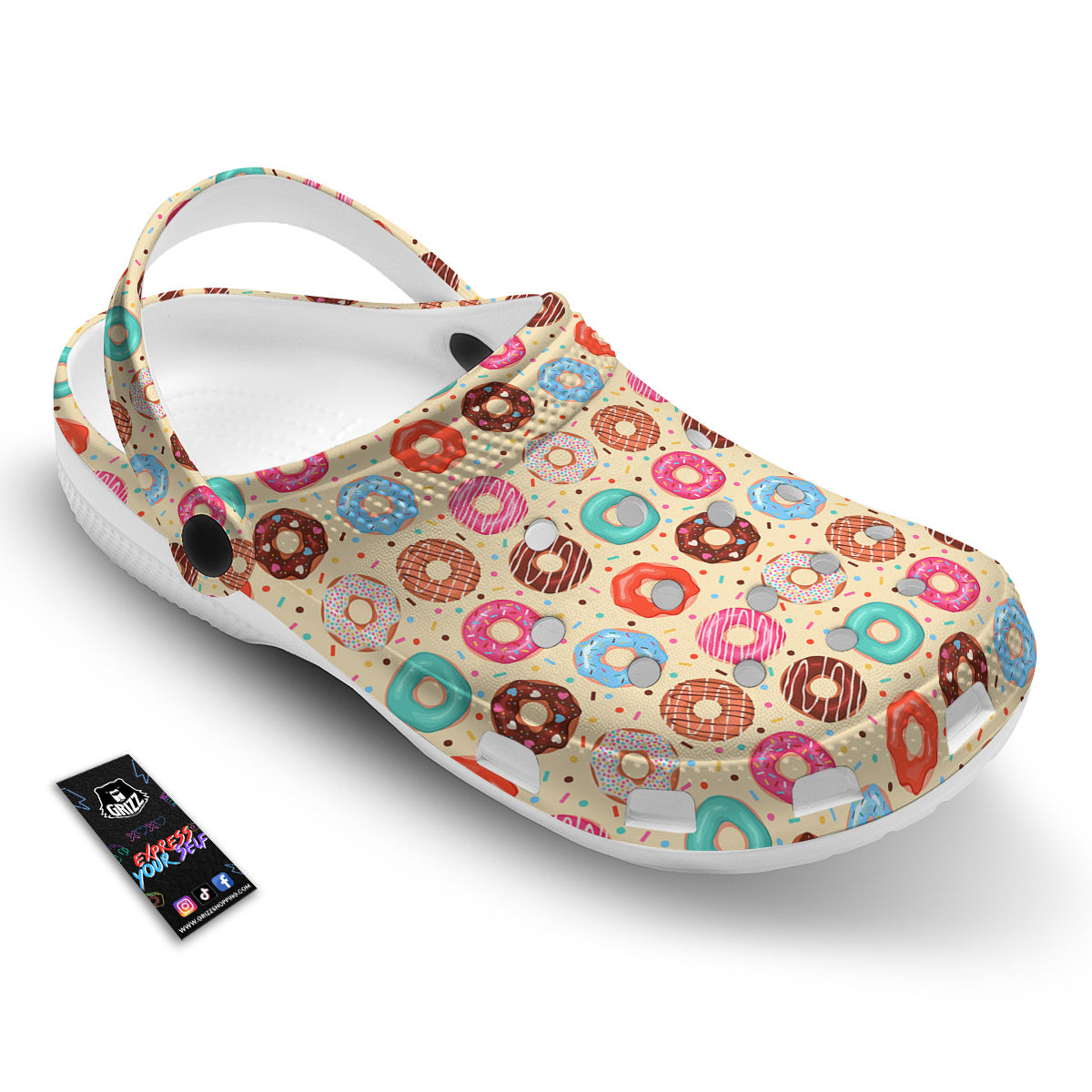 Donut Colorful Print Pattern Clog-grizzshop