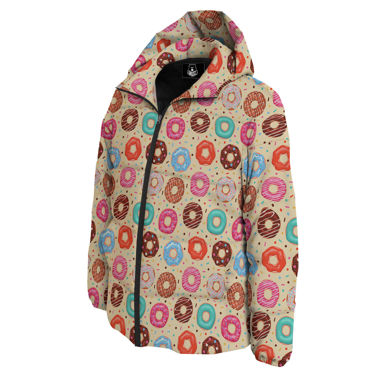 Donut Colorful Print Pattern Down Jacket-grizzshop