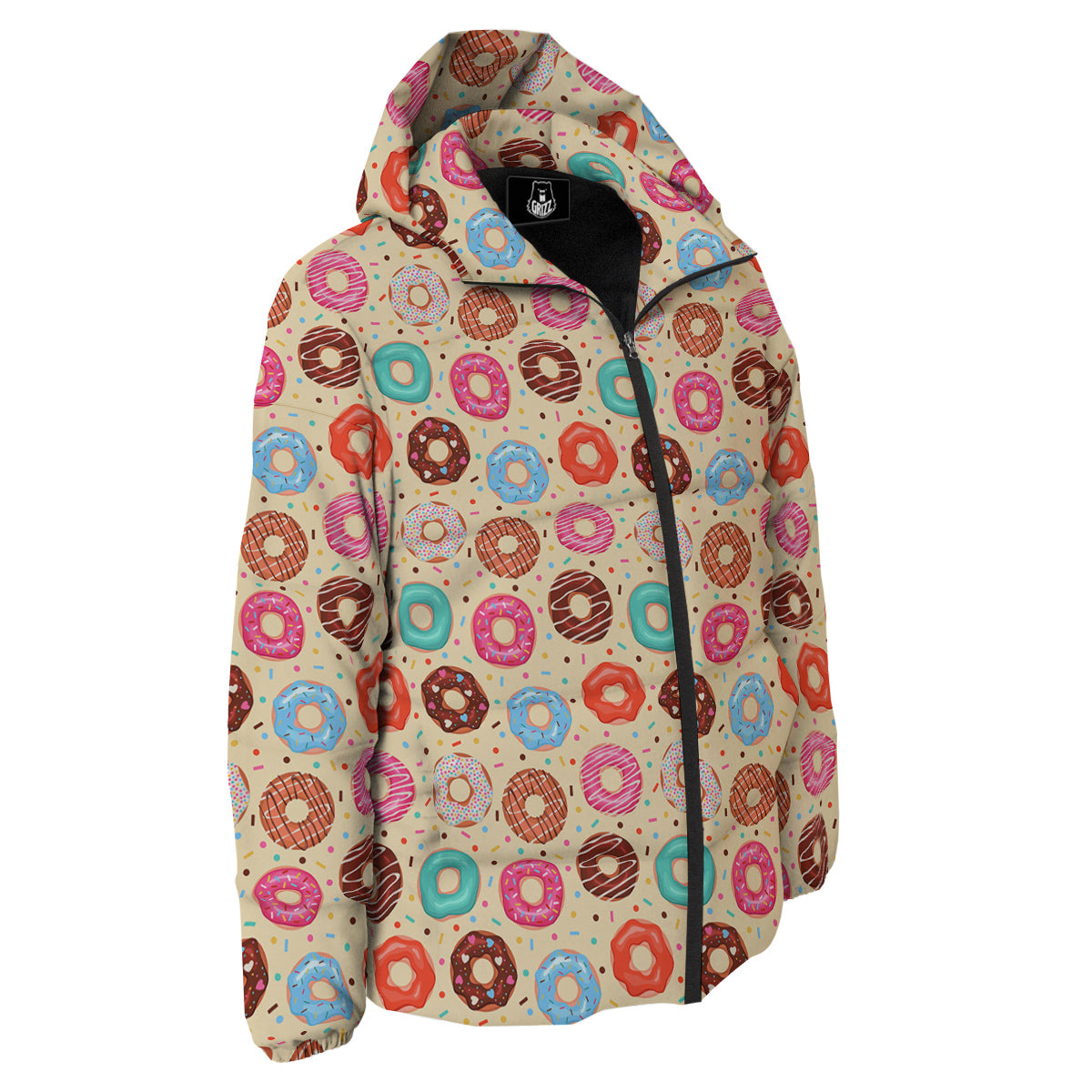 Donut Colorful Print Pattern Down Jacket-grizzshop