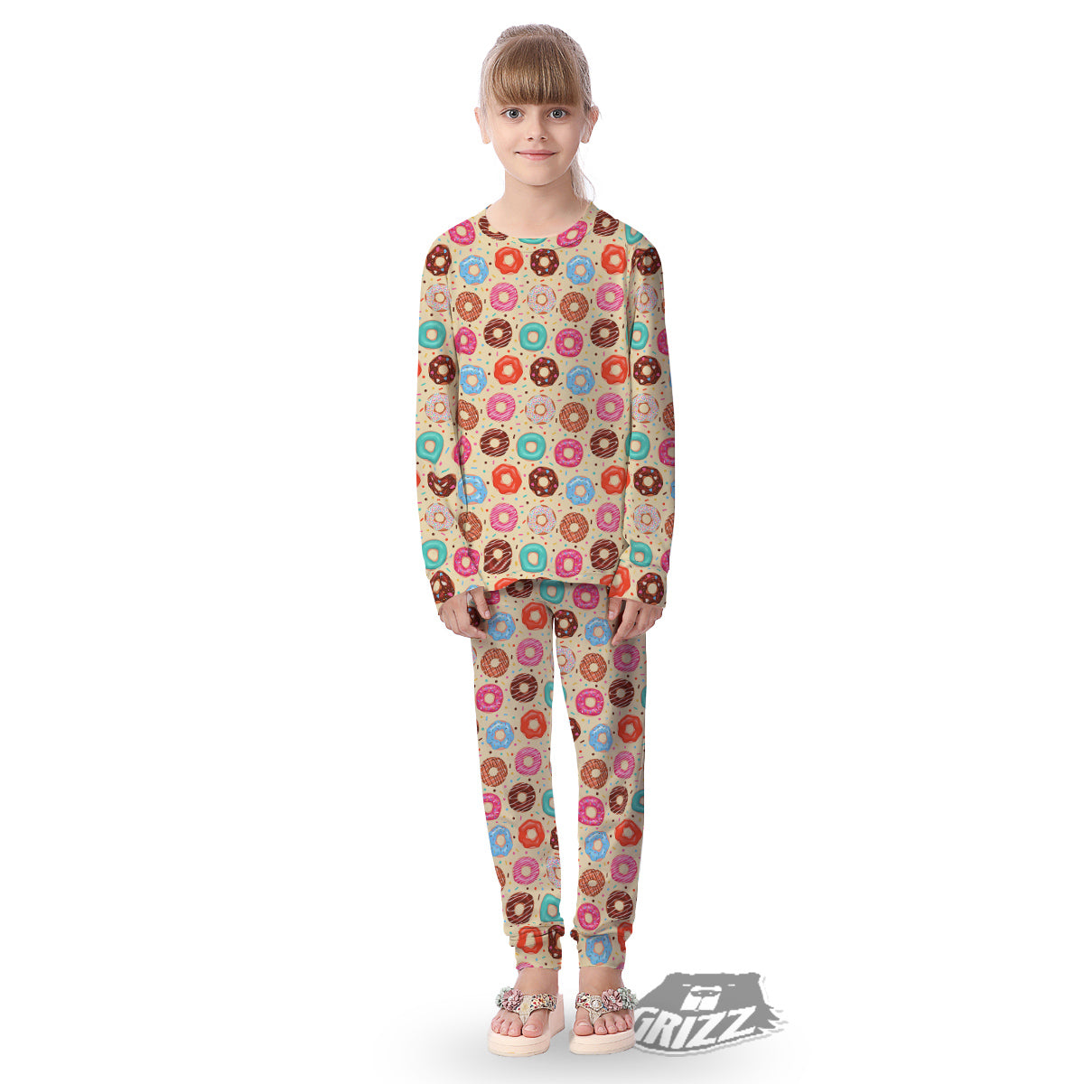 Donut Colorful Print Pattern Kid's Pajamas-grizzshop