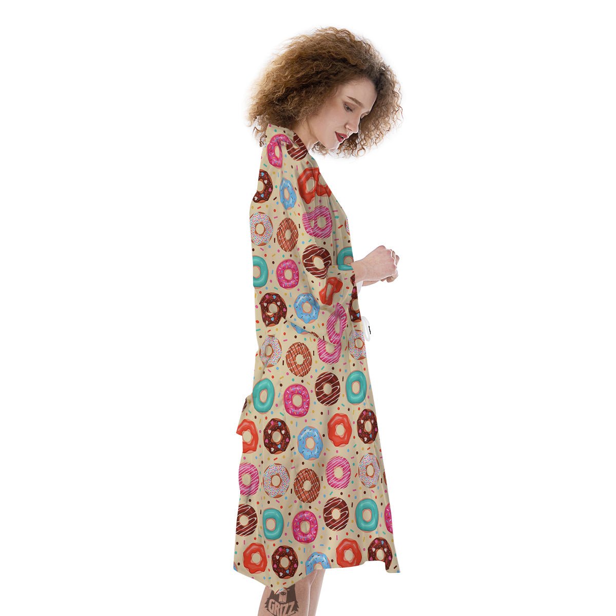 Donut Colorful Print Pattern Kimono-grizzshop