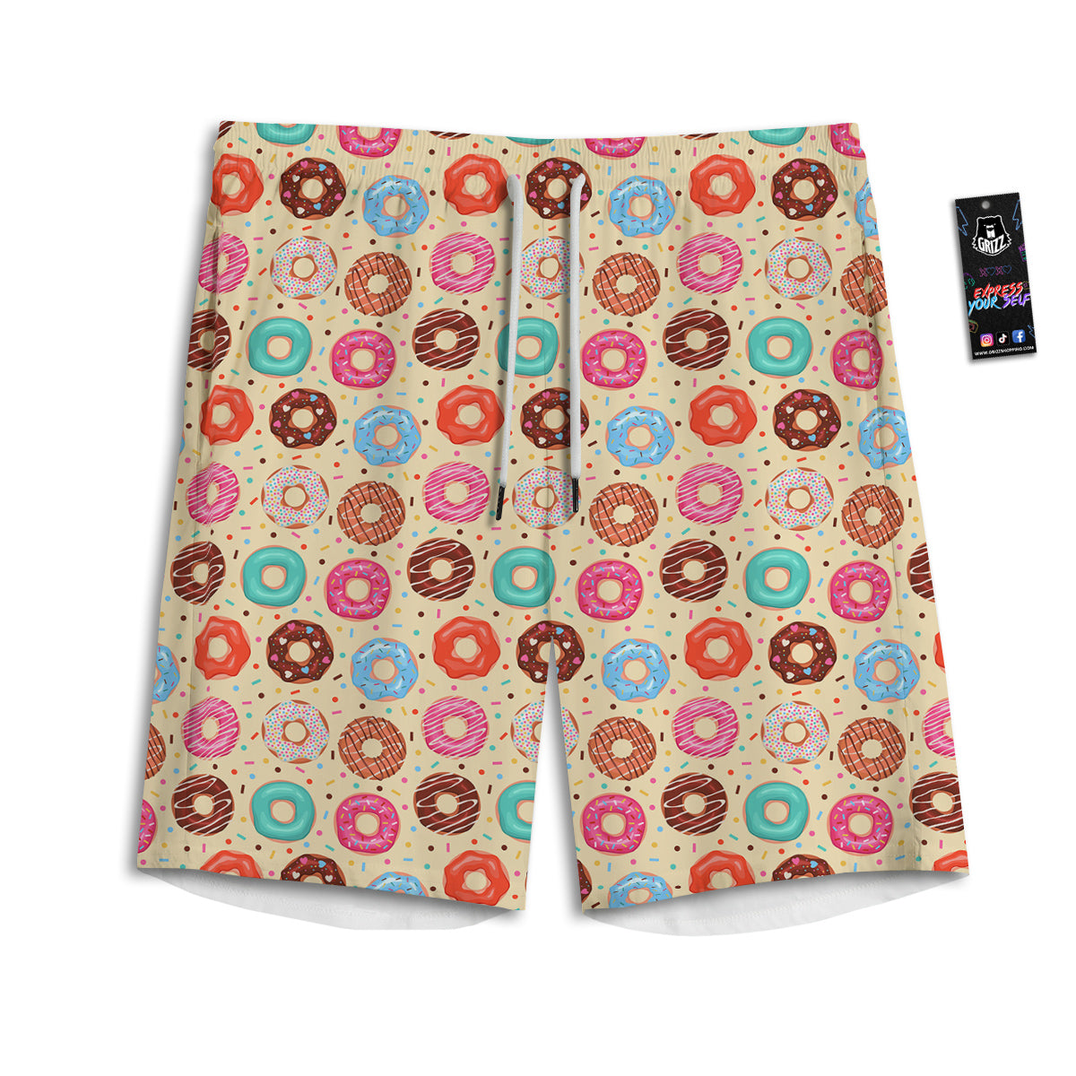 Donut Colorful Print Pattern Men's Athletic Shorts