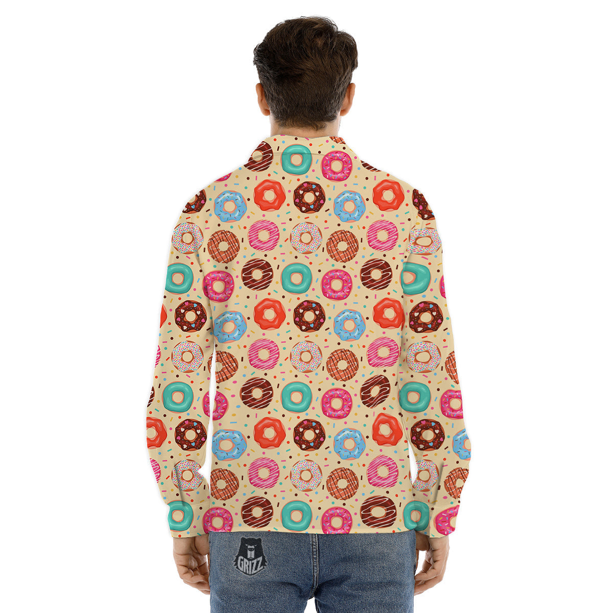 Donut Colorful Print Pattern Men's Dress Shirts-grizzshop