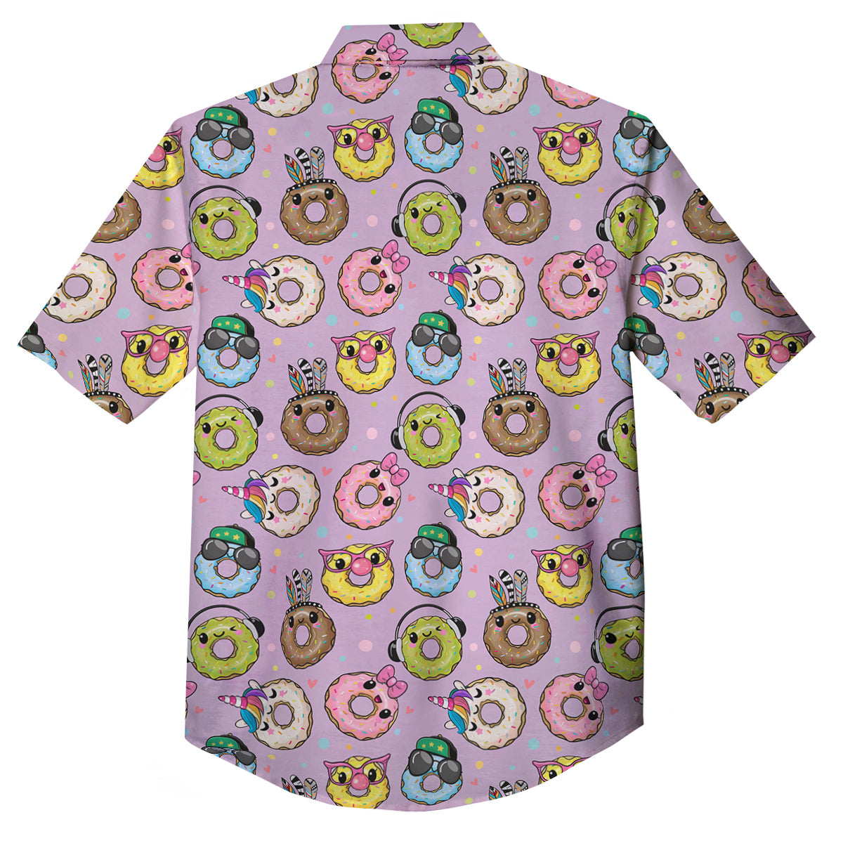 Donut Cute Print Pattern Button Up Shirt-grizzshop