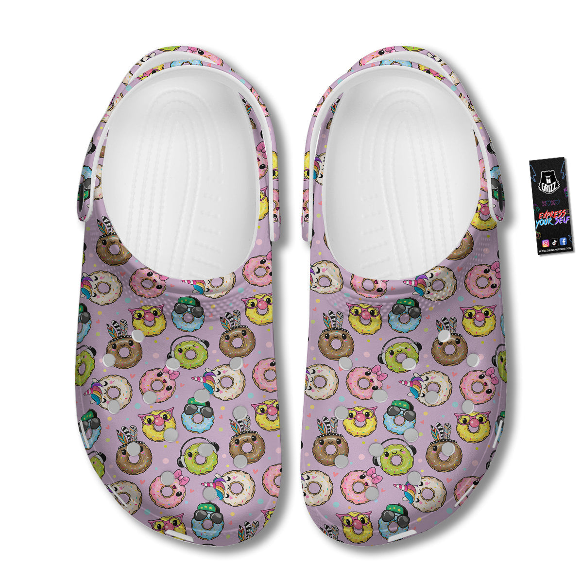 Donut Cute Print Pattern Clog-grizzshop