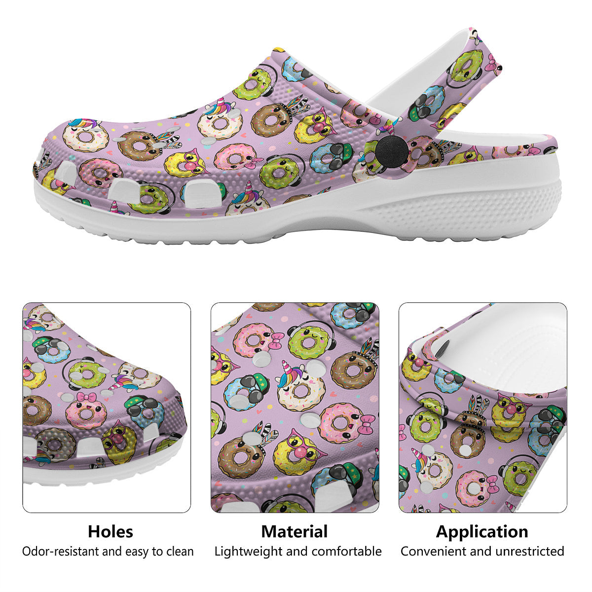 Donut Cute Print Pattern Clog-grizzshop