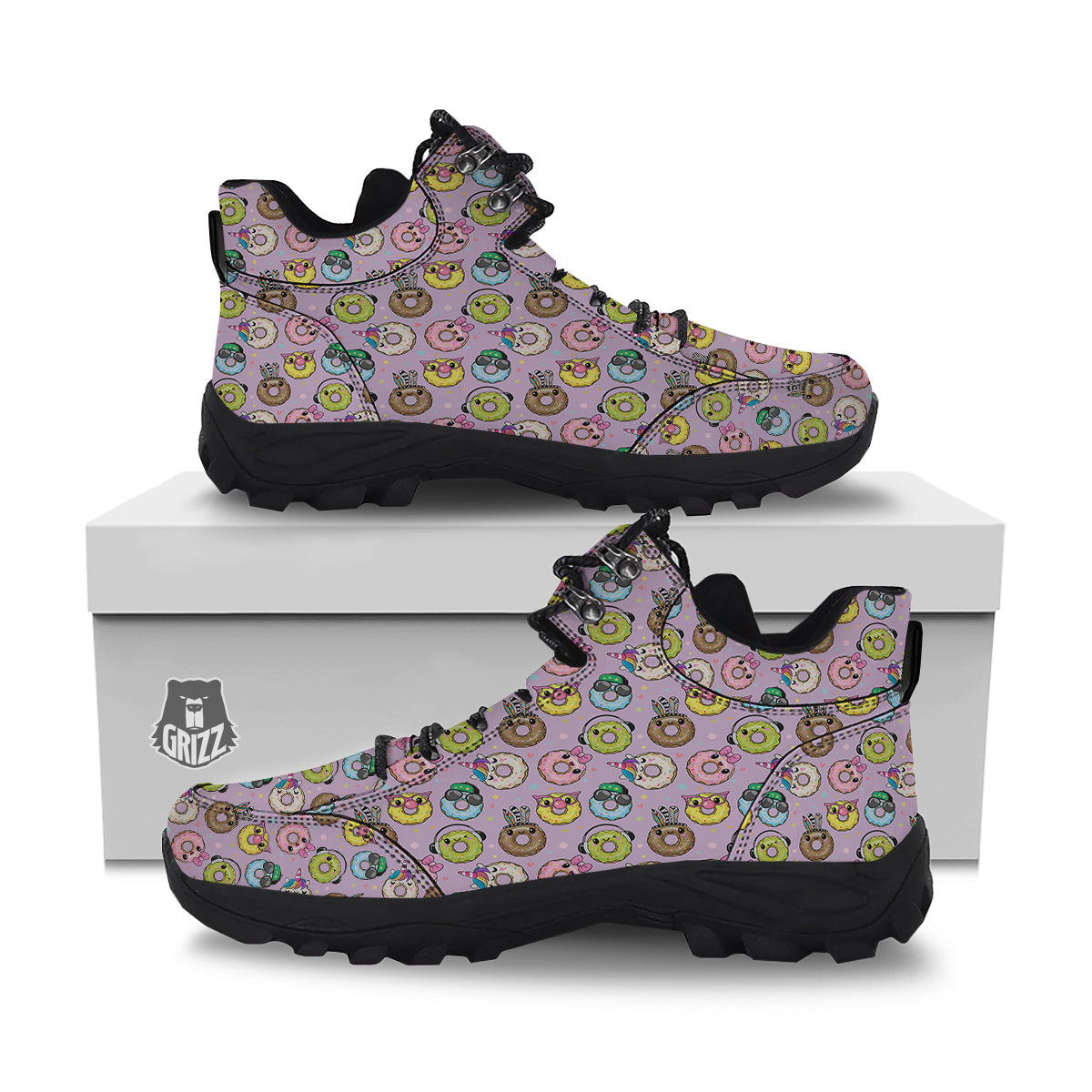 Donut Cute Print Pattern Hiking Shoes-grizzshop