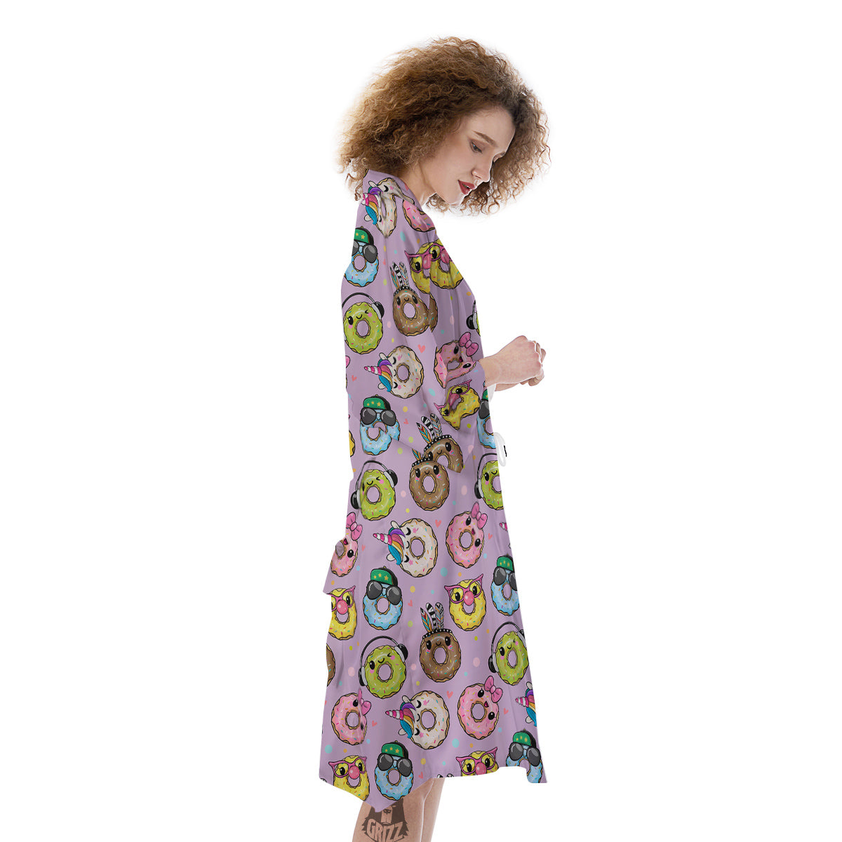 Donut Cute Print Pattern Kimono-grizzshop