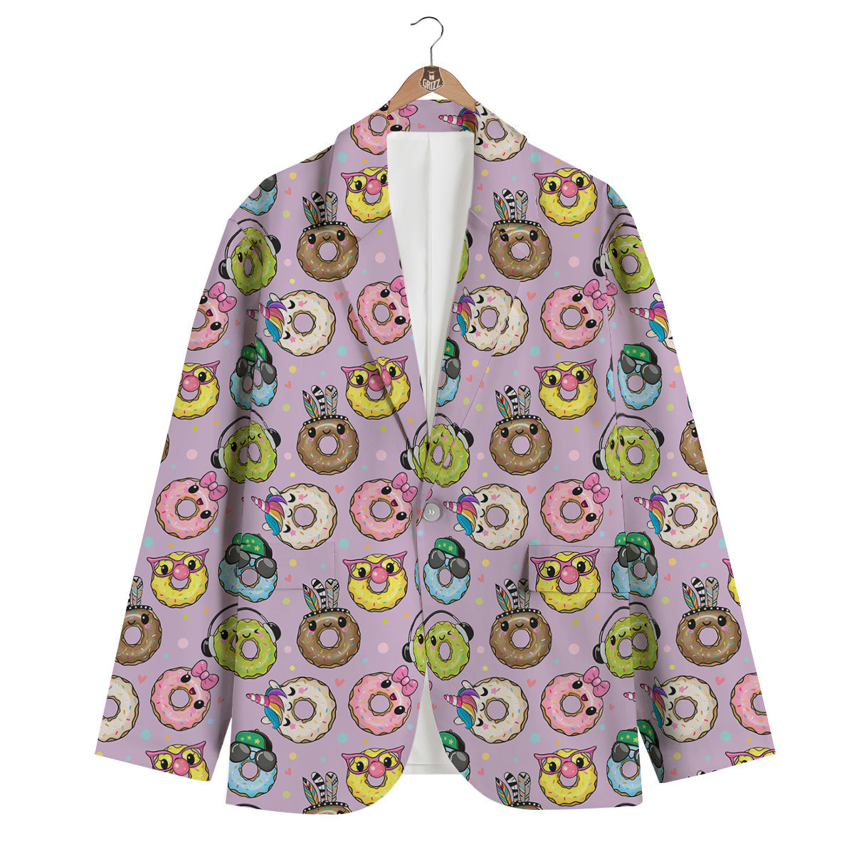 Donut Cute Print Pattern Men's Blazer-grizzshop