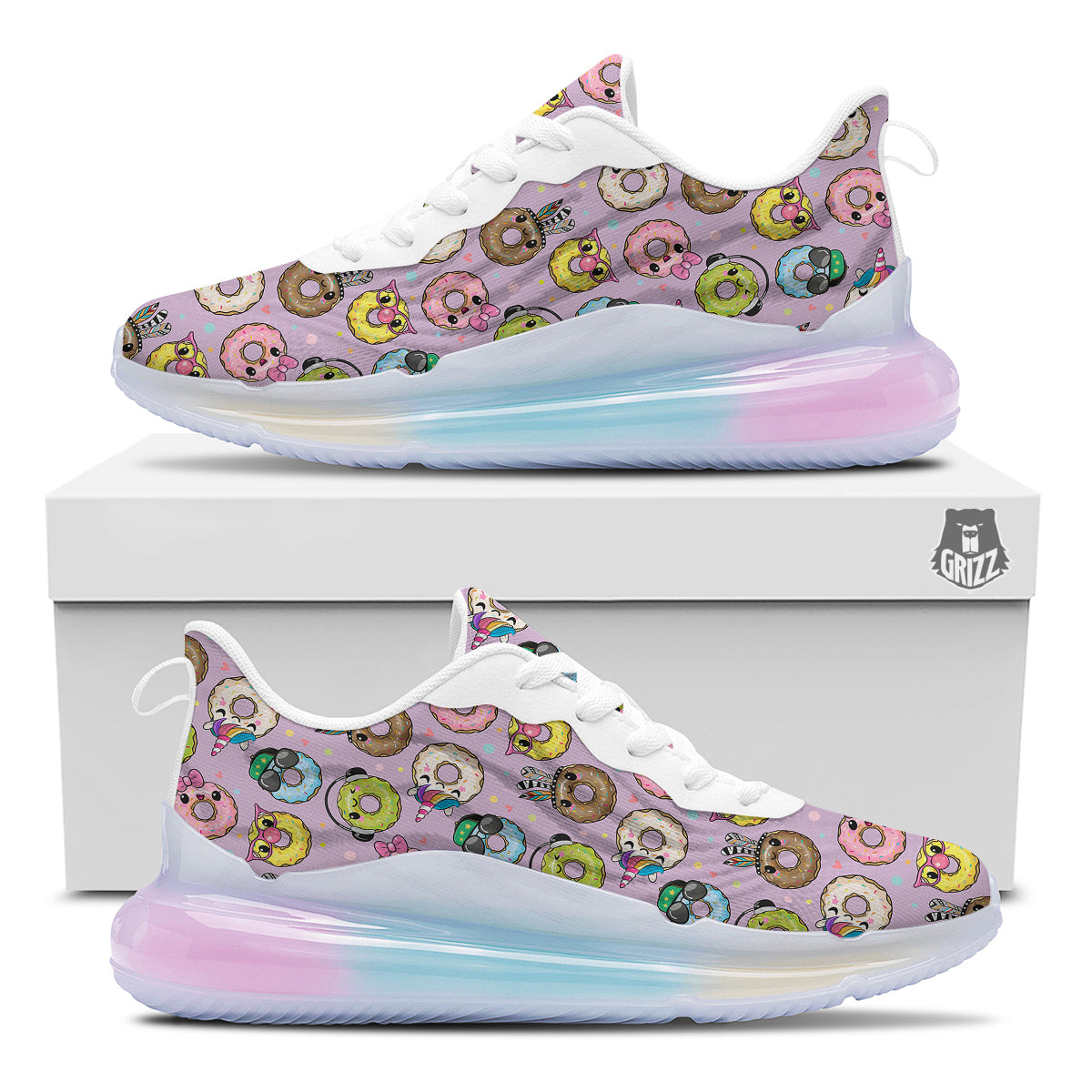 Donut Cute Print Pattern Running Sneakers-grizzshop