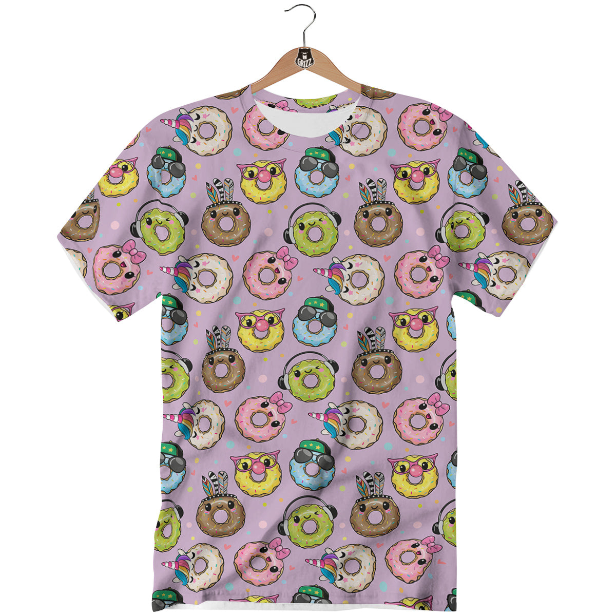 Donut Cute Print Pattern T-Shirt-grizzshop